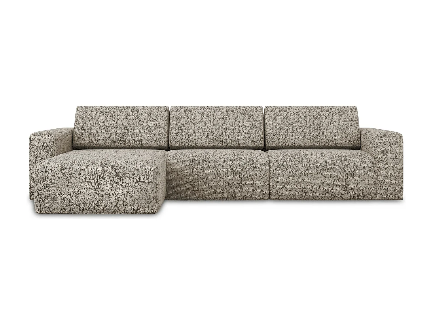 Canapé modulable d’angle M gauche en Strukturstoff - beige foncé - KALEA