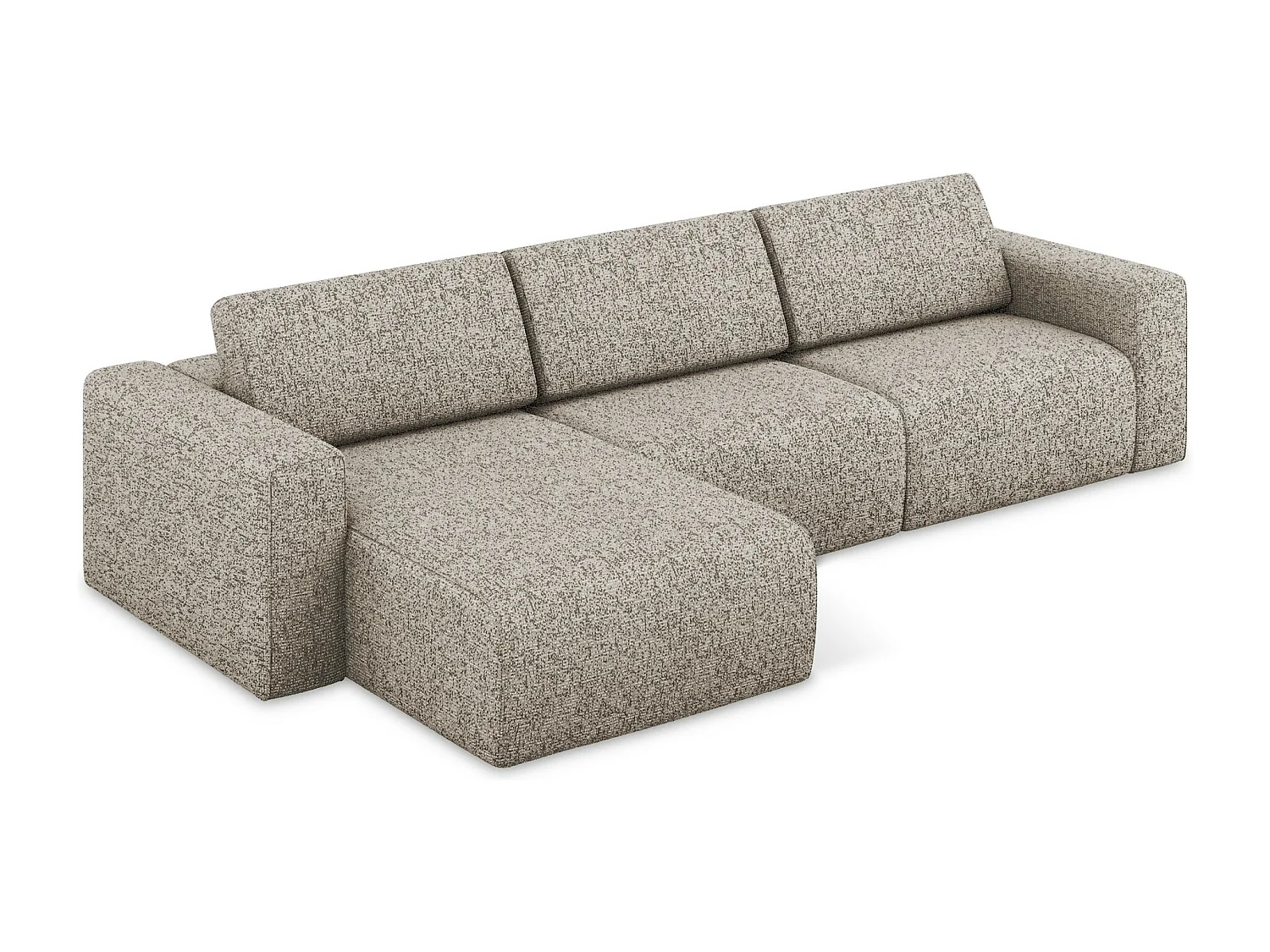 Canapé modulable d’angle M gauche en Strukturstoff - beige foncé - KALEA