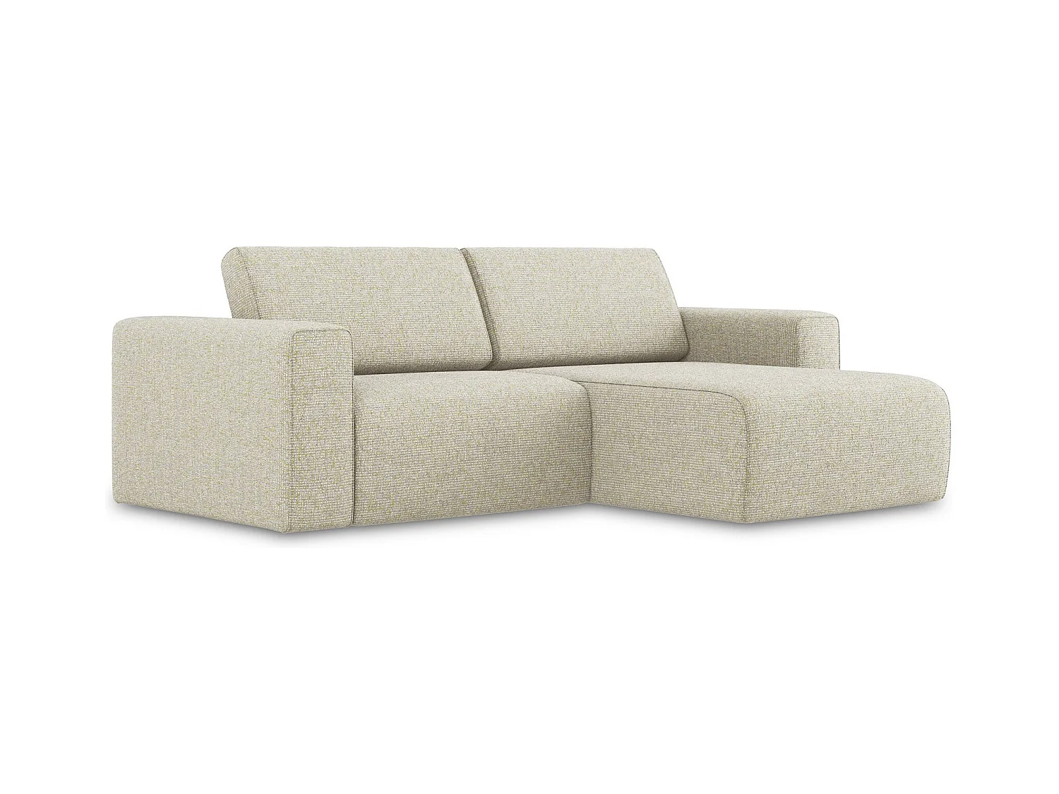 3-Sitzer Modulares Ecksofa - Ecke Rechts - Strukturstoff - Hell beige - KALEA