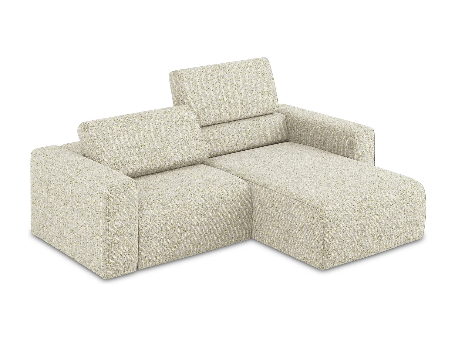 Canapé modulable d’angle S gauche en Strukturstoff - beige clair - KALEA