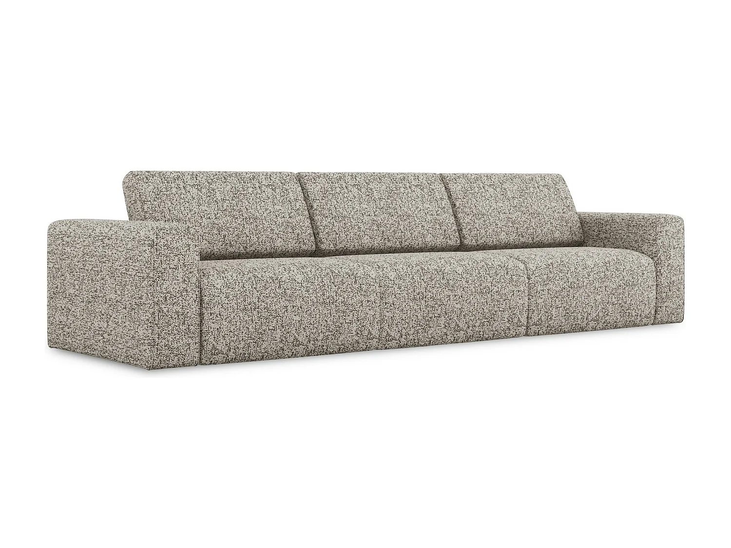 Vierzits modulaire bank van donkerbeige textuurstof - KALEA