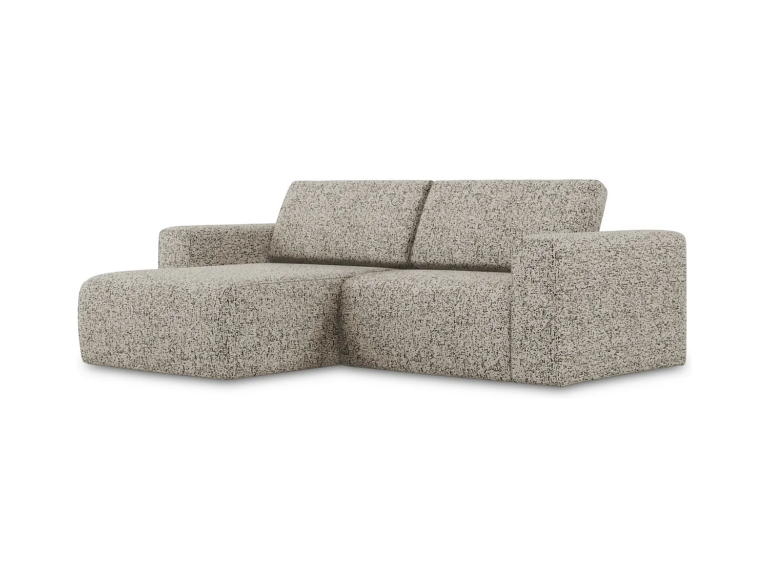 Canapé modulable d’angle S gauche en Strukturstoff - beige foncé - KALEA