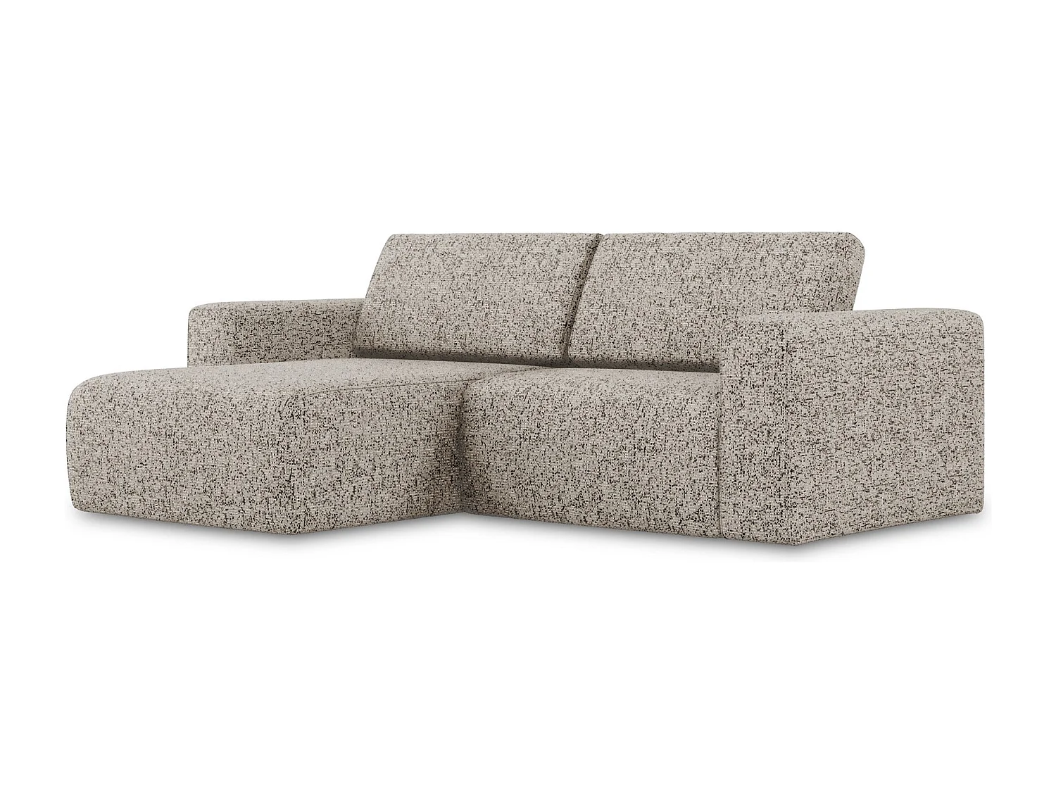 Canapé modulable d’angle S gauche en Strukturstoff - beige foncé - KALEA