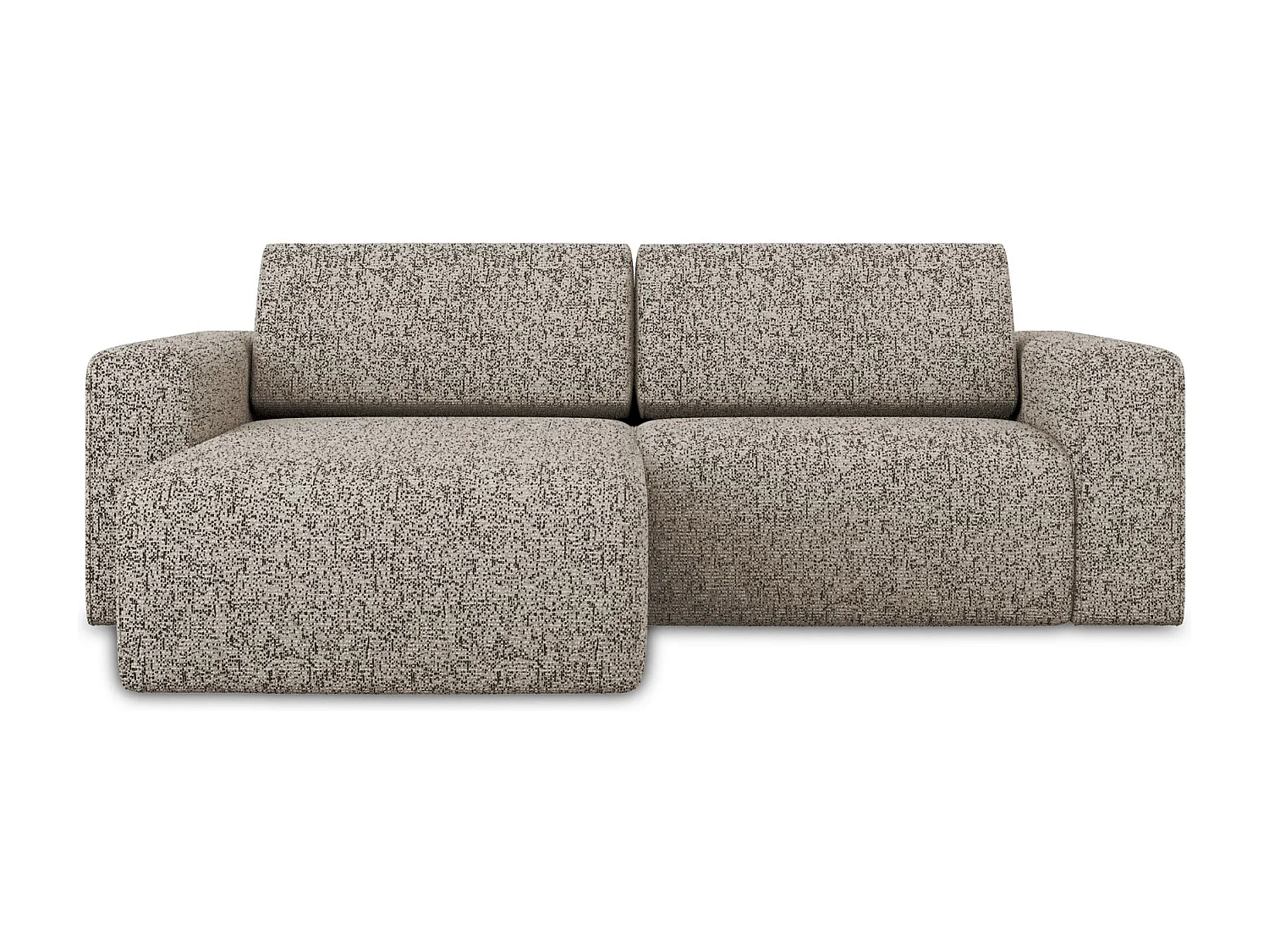 Canapé modulable d’angle S gauche en Strukturstoff - beige foncé - KALEA