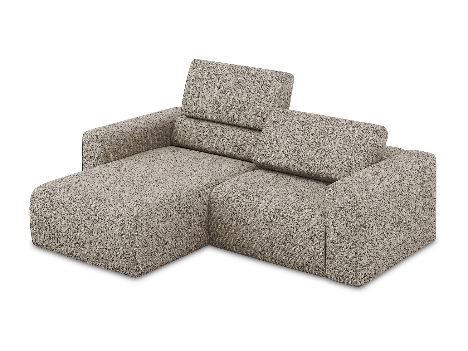 Canapé modulable d’angle S gauche en Strukturstoff - beige foncé - KALEA