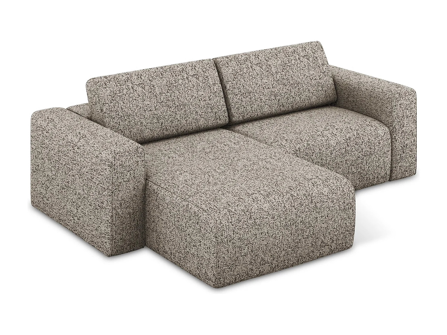 Canapé modulable d’angle S gauche en Strukturstoff - beige foncé - KALEA