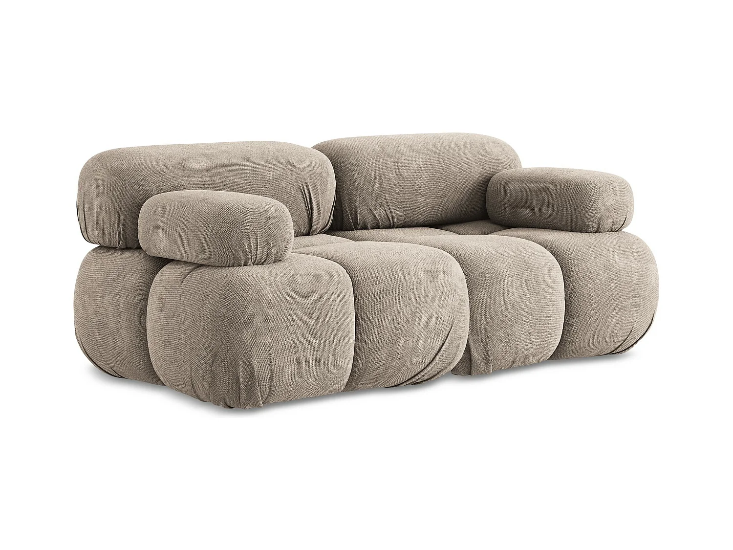 2-Sitzer Sofa - - Chenille - Dunkelbeige - LOKUA