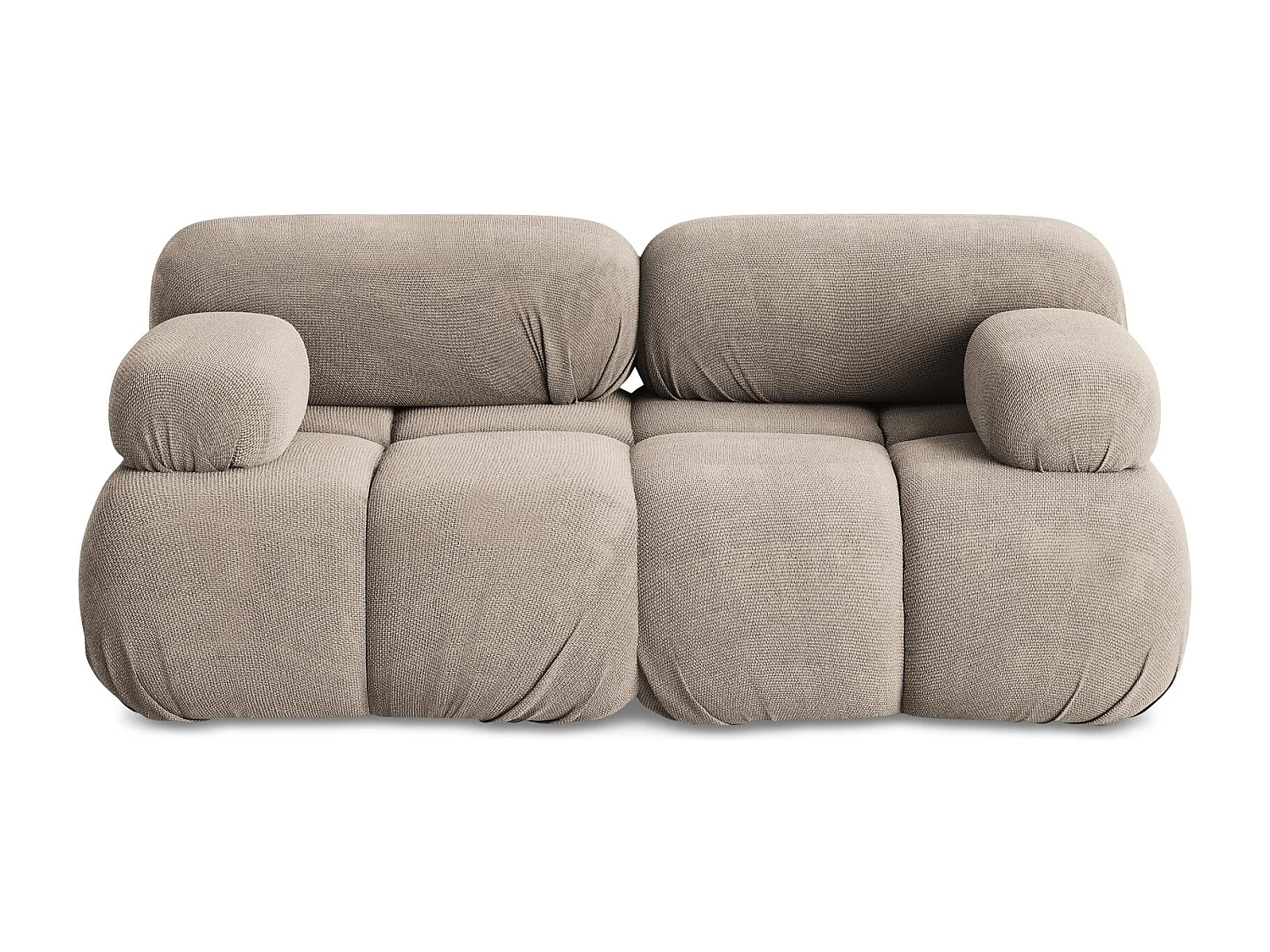 2-Sitzer Sofa - - Chenille - Dunkelbeige - LOKUA