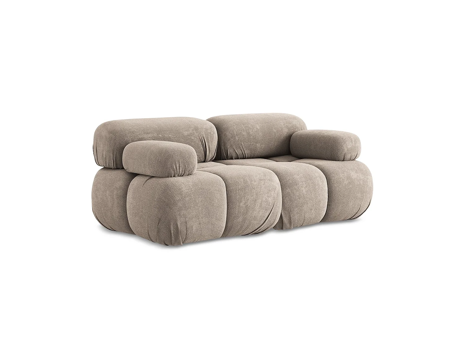 2-Sitzer Sofa - - Chenille - Dunkelbeige - SANREMO