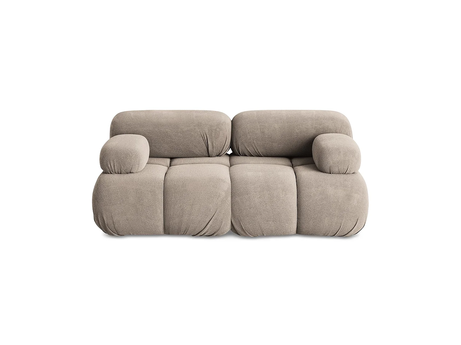 2-Sitzer Sofa - - Chenille - Dunkelbeige - SANREMO
