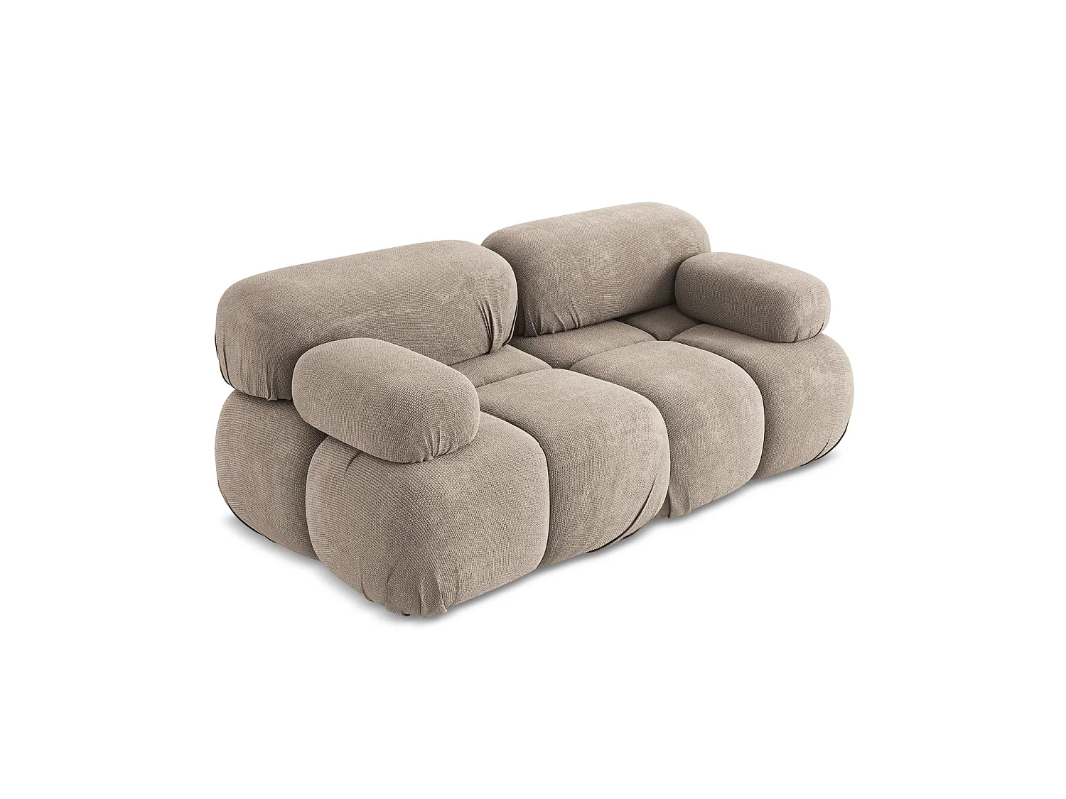 2-Sitzer Sofa - - Chenille - Dunkelbeige - SANREMO