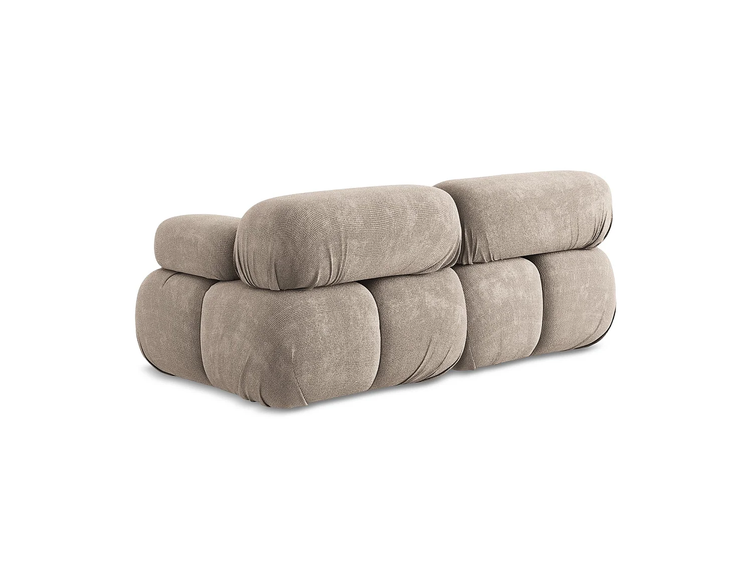 2-Sitzer Sofa - - Chenille - Dunkelbeige - SANREMO