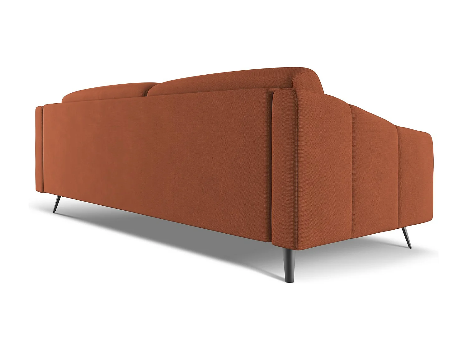 Sofa 4-osobowa - z tkaniny szenilowej - terakota - NALU