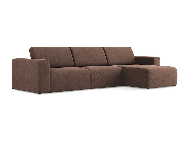 Canapé modulable d’angle M droit en Strukturstoff - rose poudré - KALEA