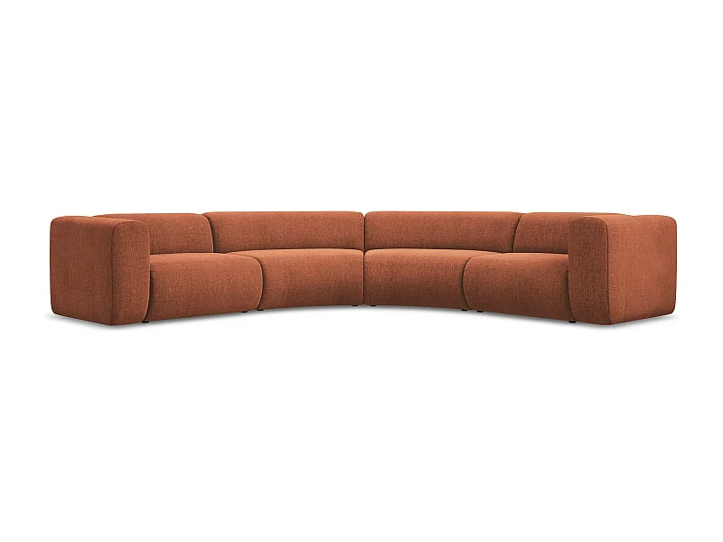 Modulares Ecksofa - Reversibel - Chenille - Terrakotta - EKAHI