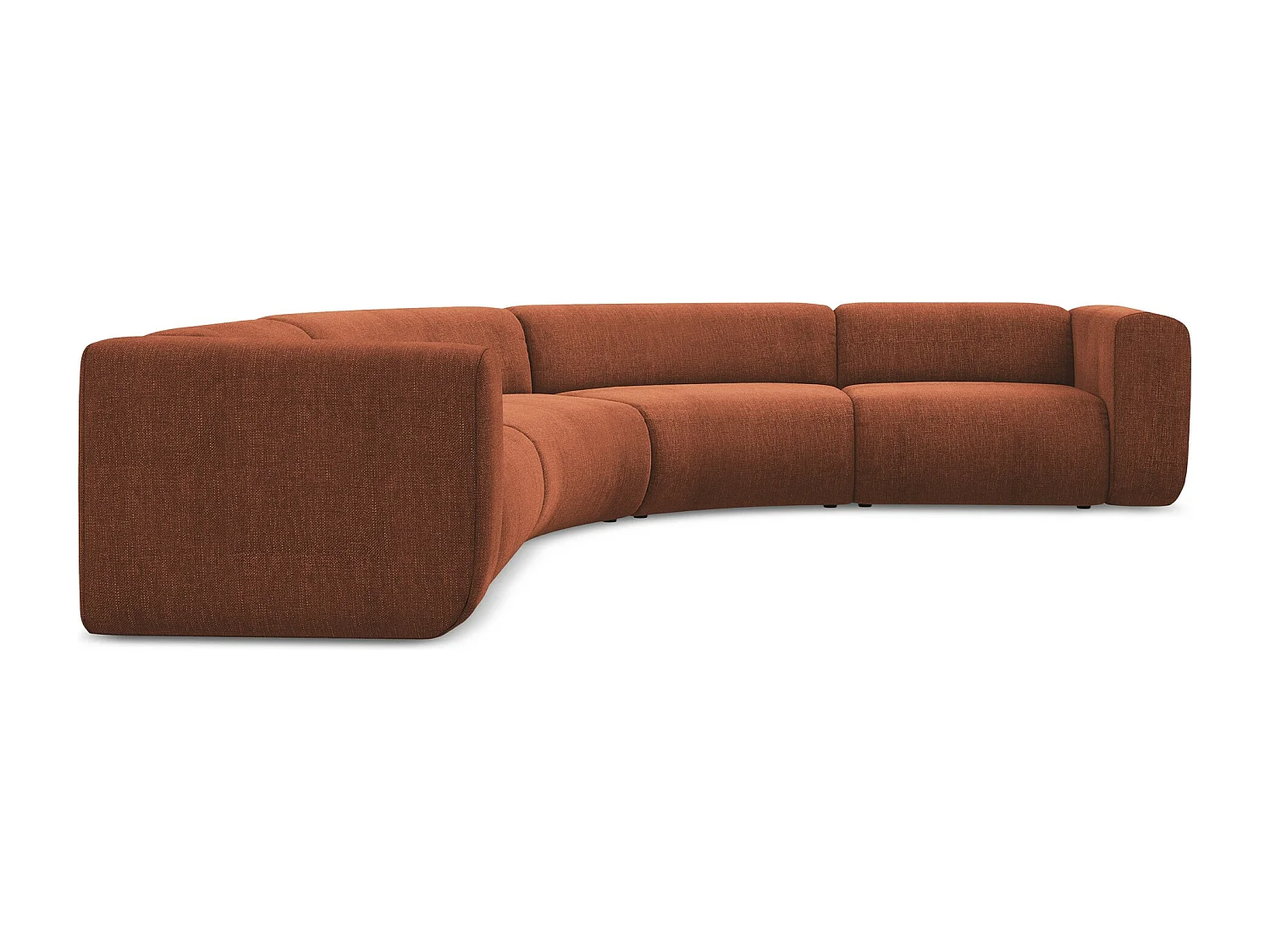Modulares Ecksofa - Reversibel - Chenille - Terrakotta - EKAHI