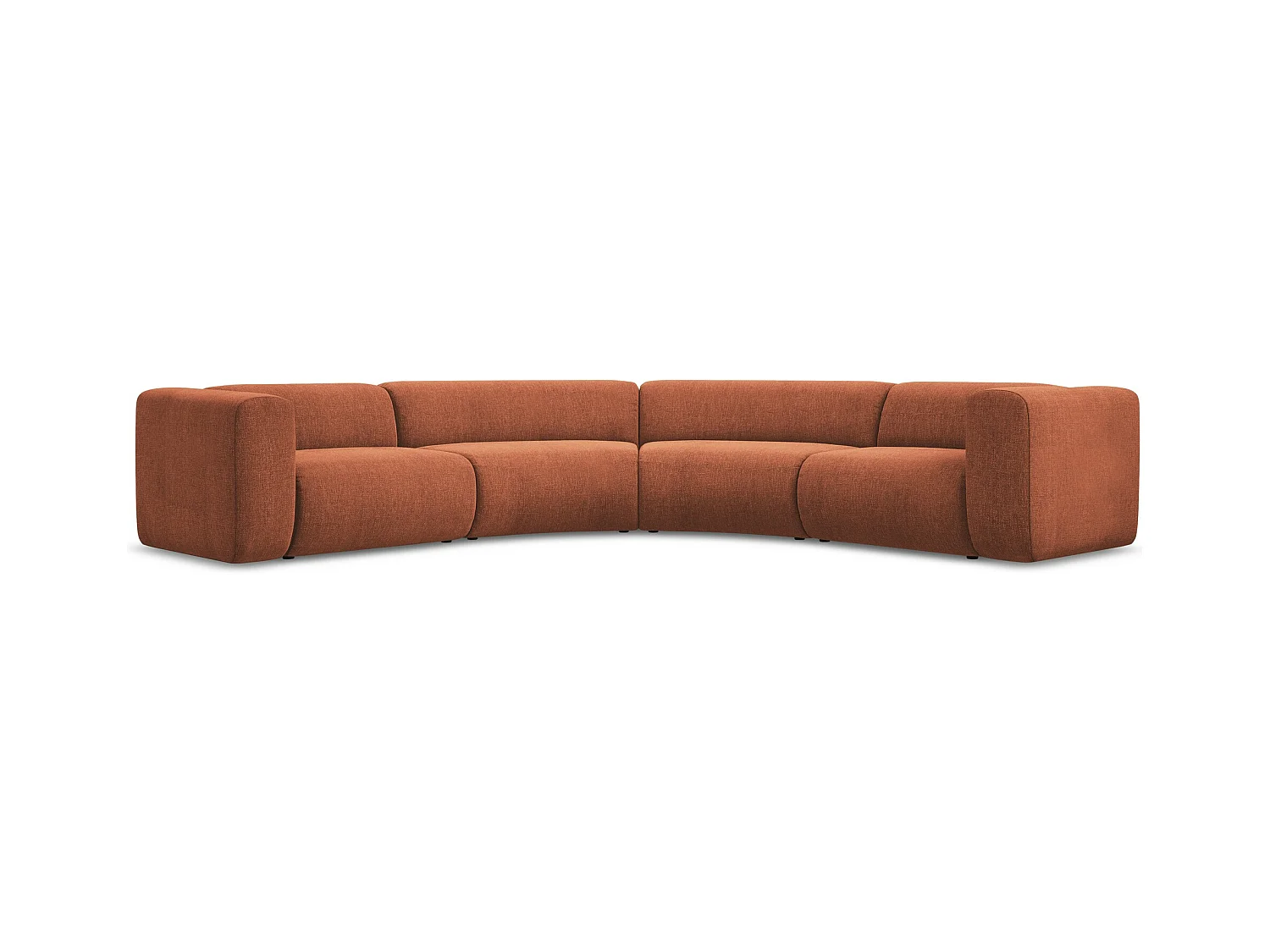 Canapé d'angle modulaire en Chenille - terre cuite - EKAHI