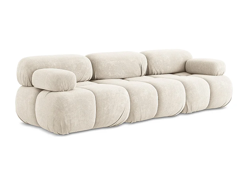 Modulares 3-Sitzer Sofa - - Chenille - Hell beige - LOKUA