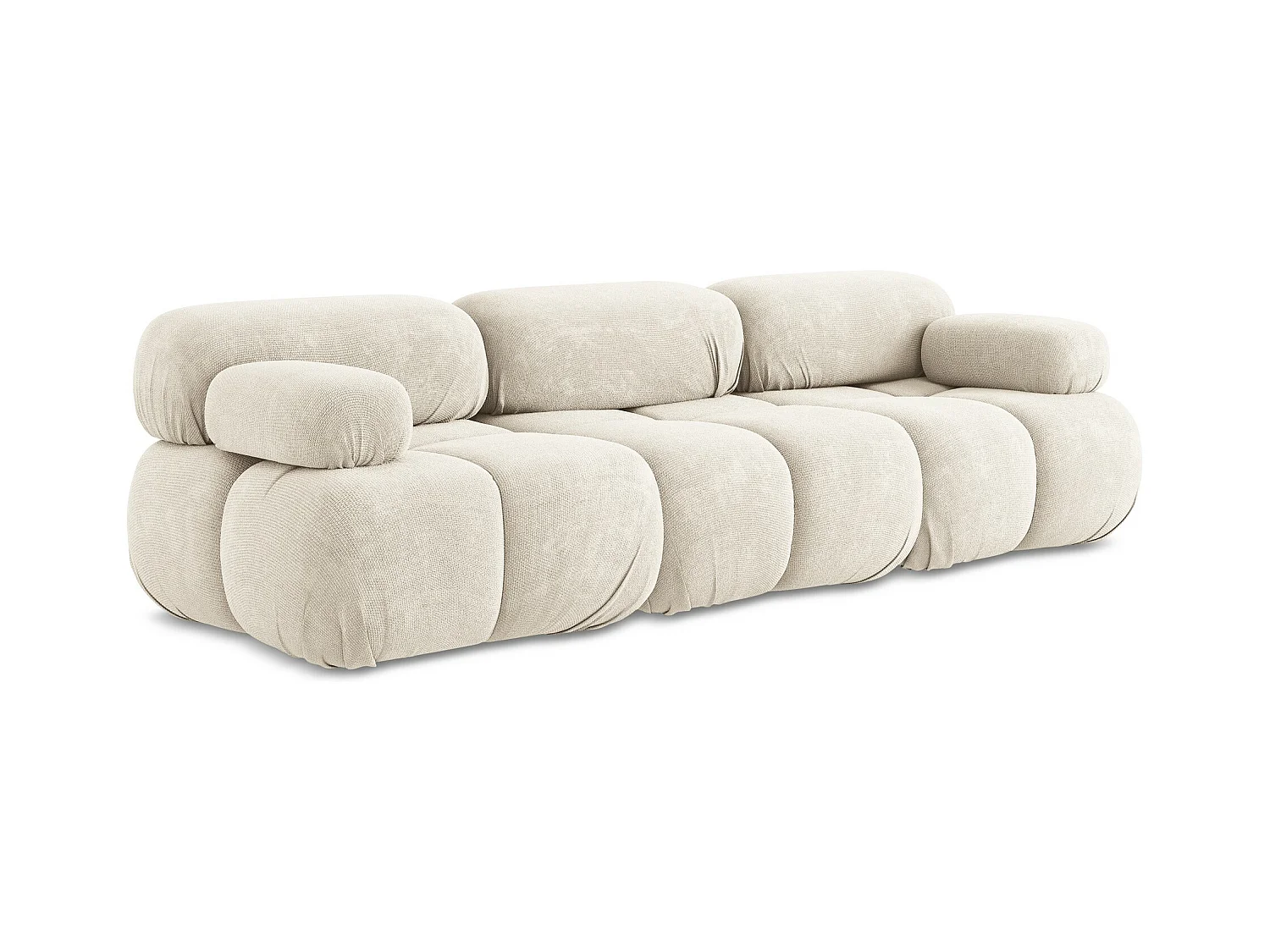Modulares 3-Sitzer Sofa - - Chenille - Hell beige - LOKUA