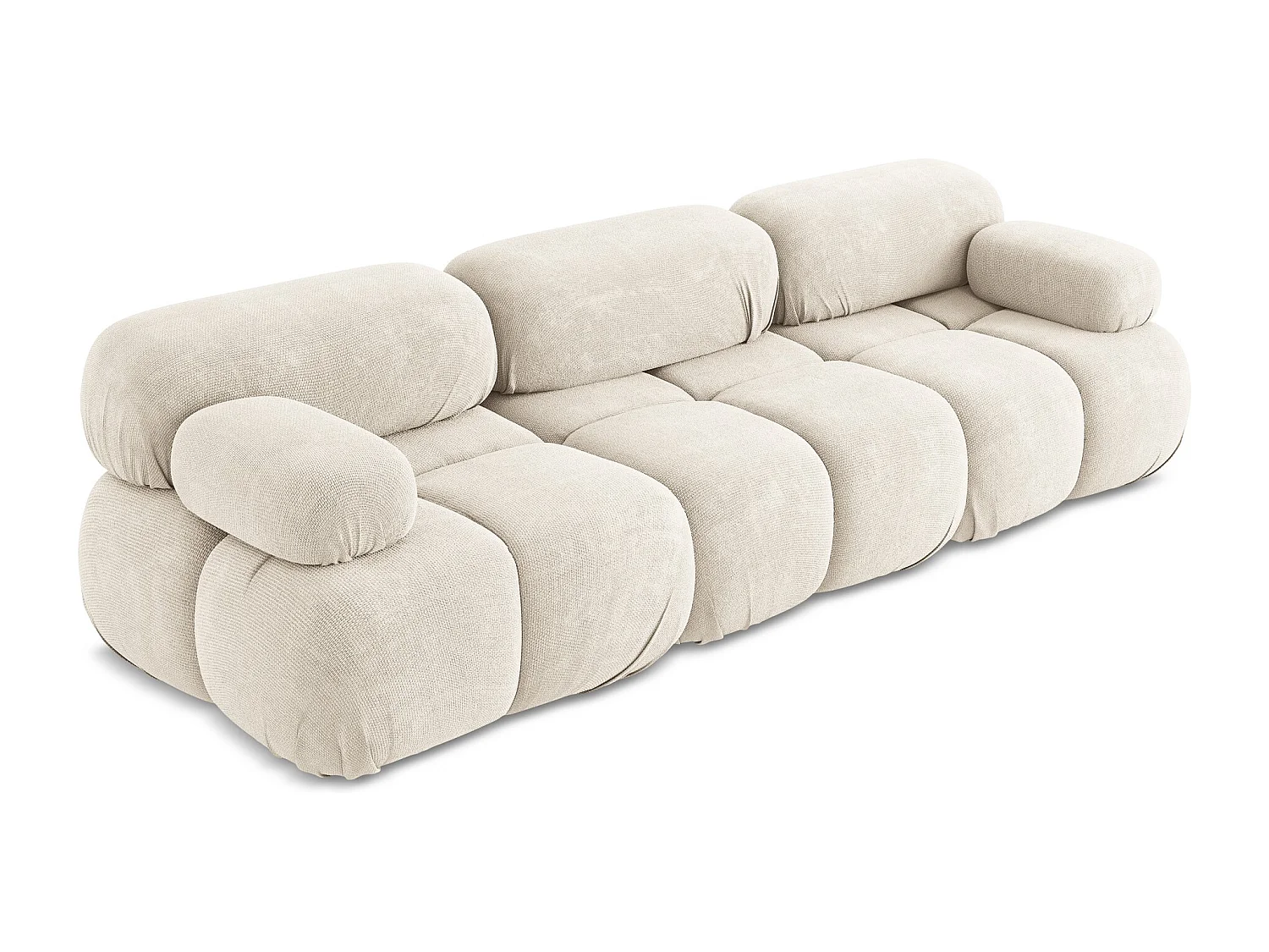 Canapé modulable 3 places en Chenille - beige clair - LOKUA