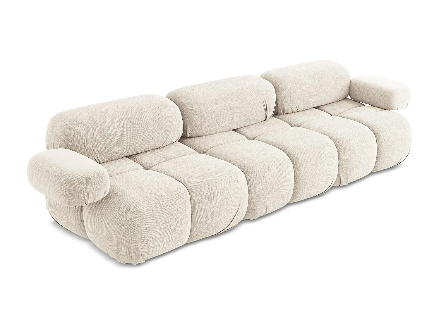 Canapé modulable 3 places en Chenille - beige clair - LOKUA