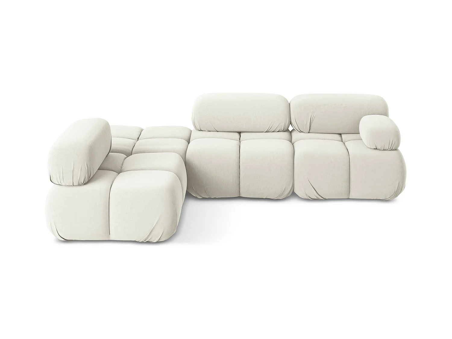 Canapé d'angle modulaire gauche en Samt - beige clair - LOKUA