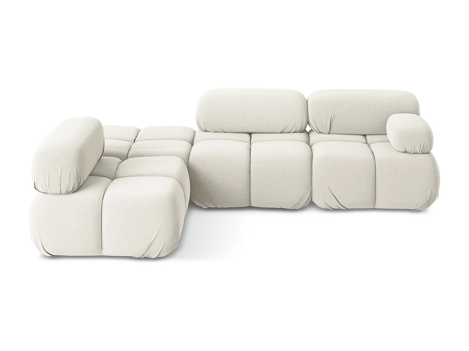 Canapé d'angle modulaire gauche en Samt - beige clair - LOKUA