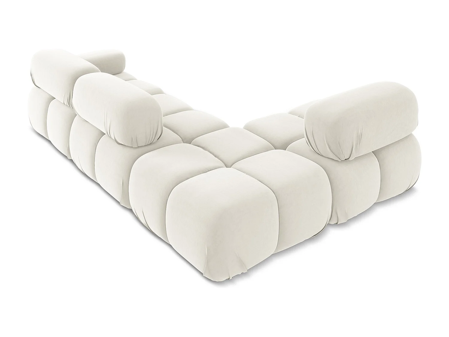 Canapé d'angle modulaire gauche en Samt - beige clair - LOKUA