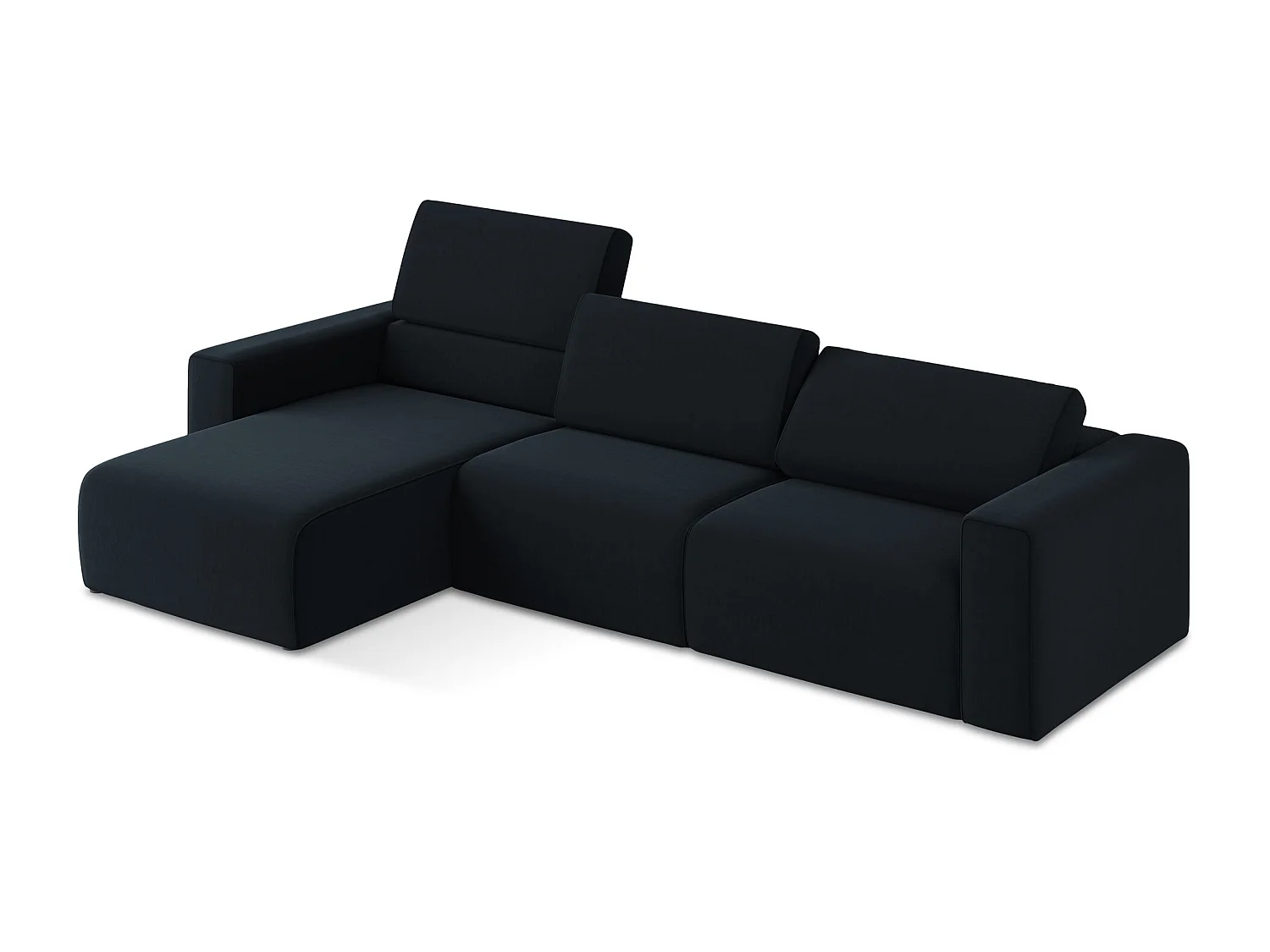 Modulares Ecks Sofa M links - Links - Samt - Königsblau - KALEA