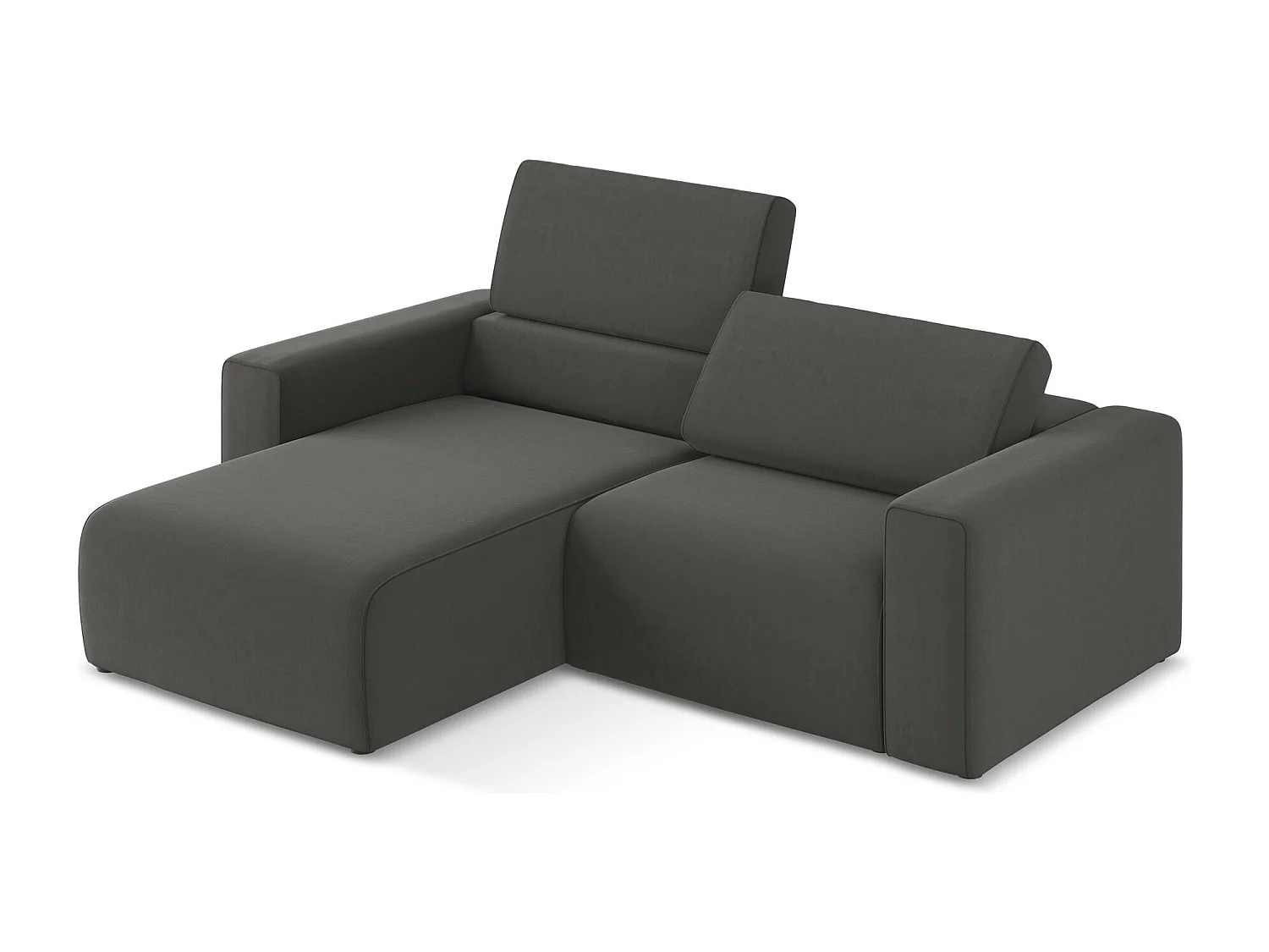 Modulaire hoekbank links van staal velours - KALEA