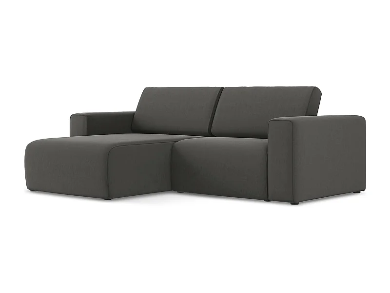 3-Sitzer Modulares Ecksofa - Ecke Links - Samt - Stahl - KALEA