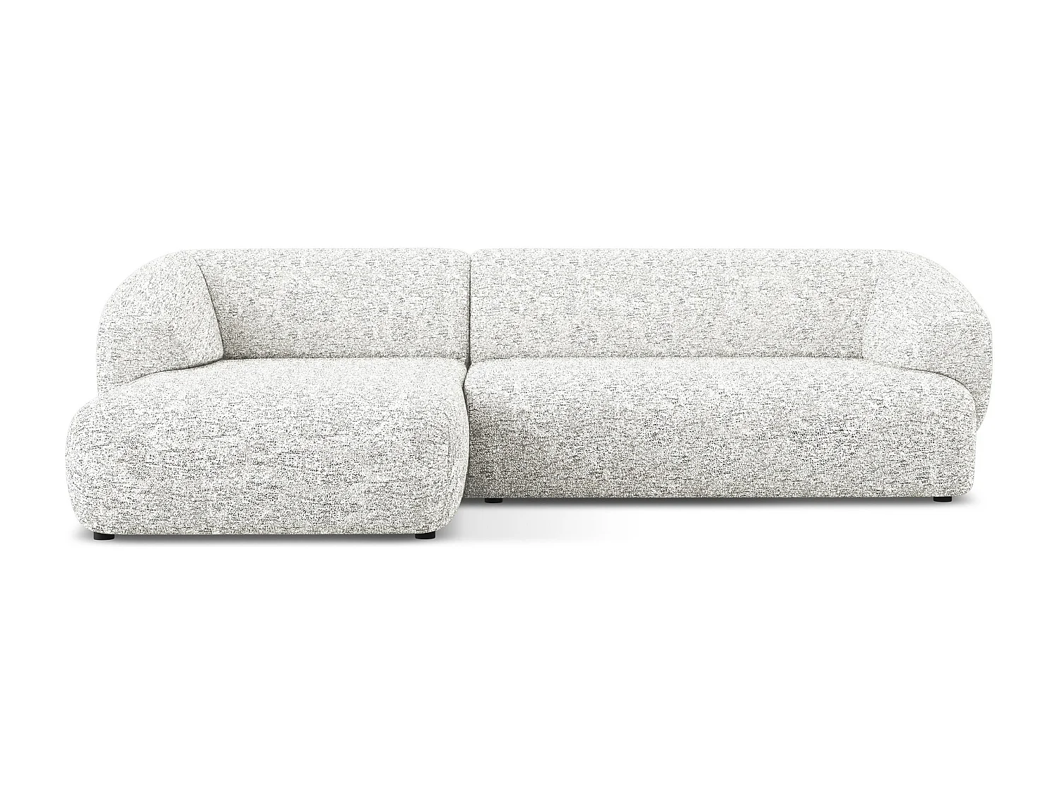 Canapé d'angle 3 places modulaire gauche en Strukturstoff - blanc - MOANA