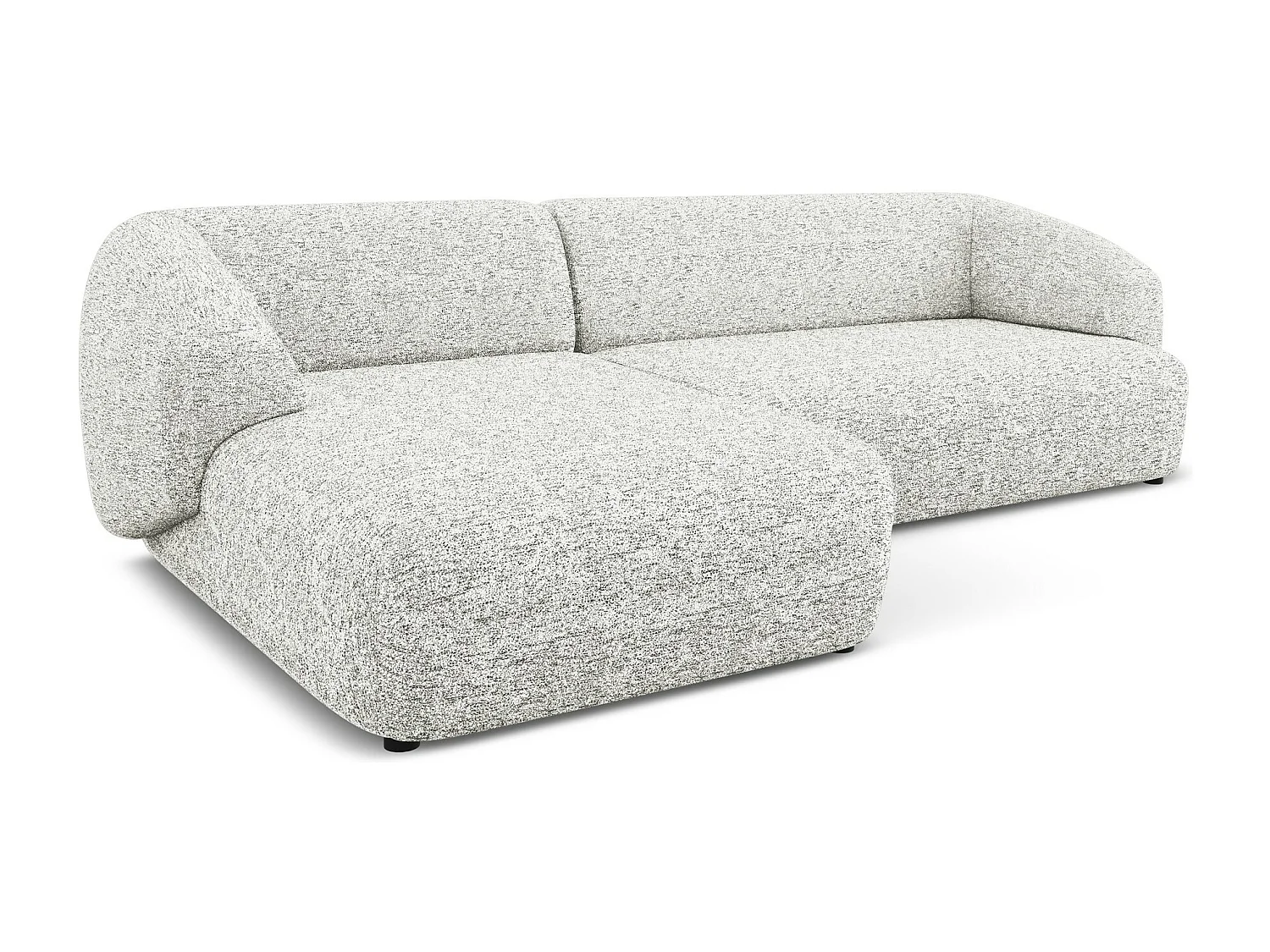 Canapé d'angle 3 places modulaire gauche en Strukturstoff - blanc - MOANA