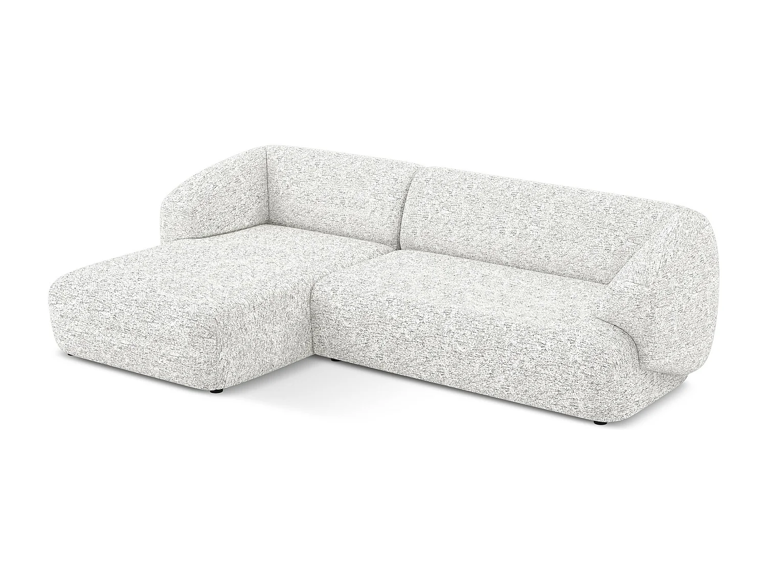 Canapé d'angle 3 places modulaire gauche en Strukturstoff - blanc - MOANA