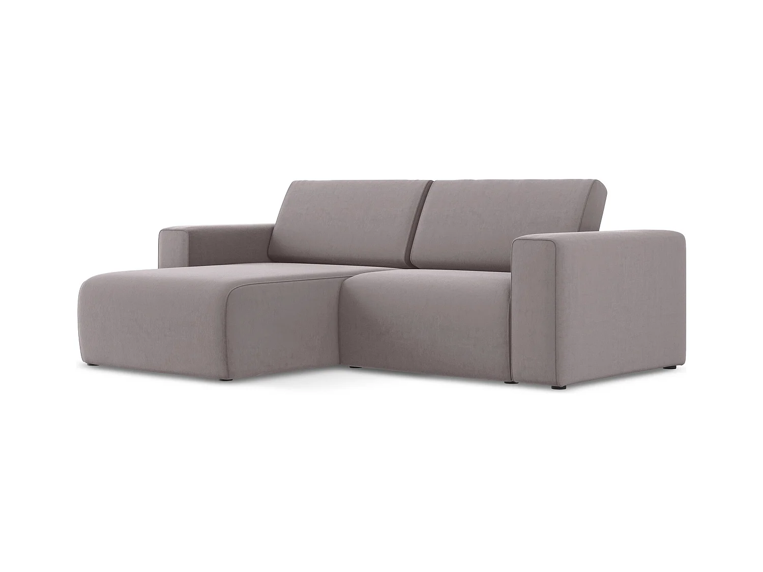 3-Sitzer Modulares Ecksofa - Ecke Links - Samt - Lavendel - KALEA