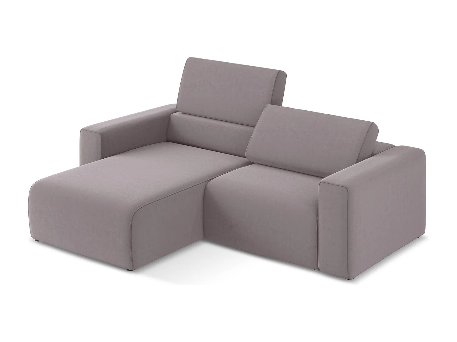 Modulaire hoekbank links van lavendel velours - KALEA