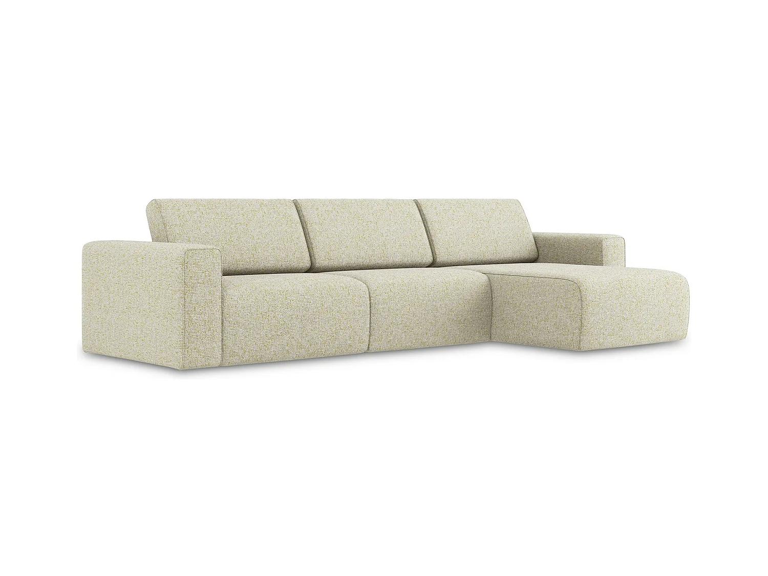 Canapé modulable d’angle M droit en Strukturstoff - beige clair - KALEA