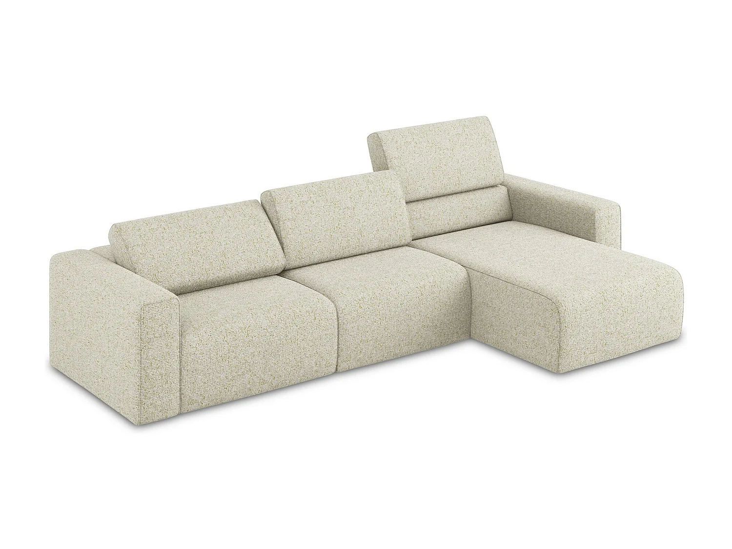 Narożnik modułowy M prawy - z tkaniny strukturalnej - jasny beż - KALEA