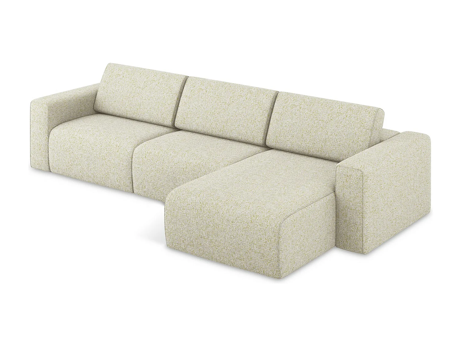 Narożnik modułowy M prawy - z tkaniny strukturalnej - jasny beż - KALEA