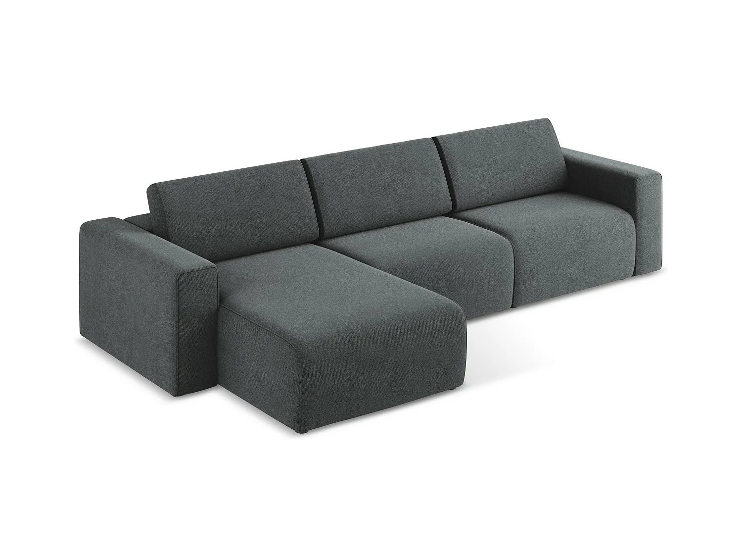 Modulaire hoekbank M links van grijs textuurstof - KALEA