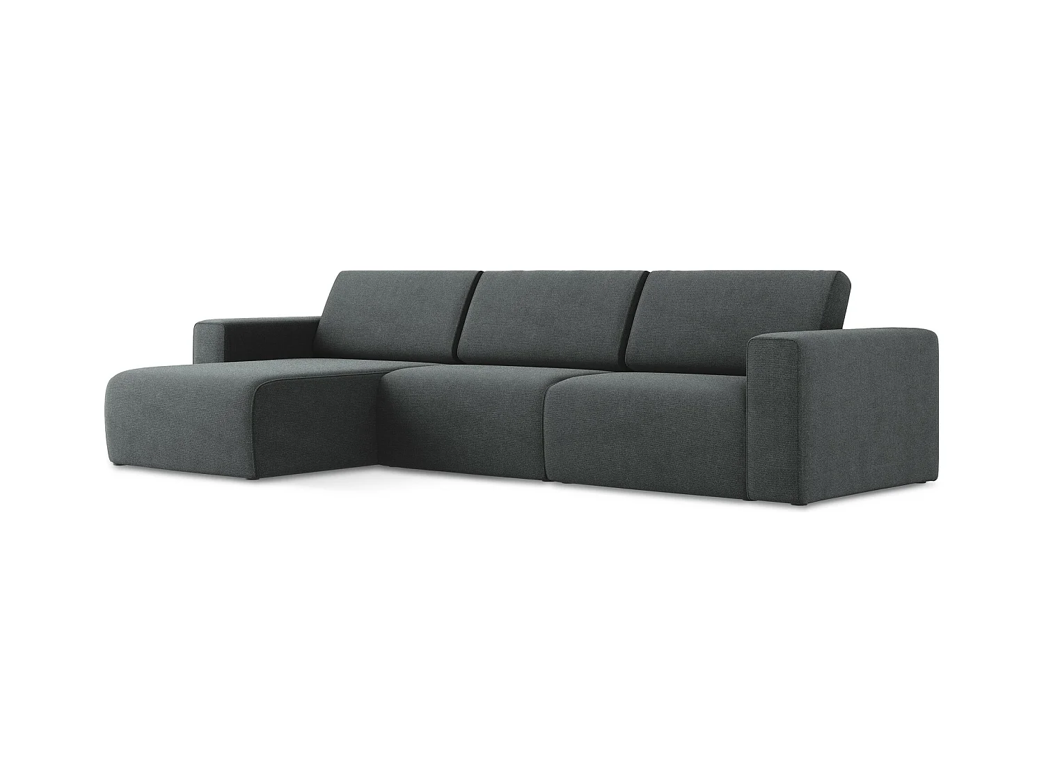 Modulaire hoekbank M links van grijs textuurstof - KALEA