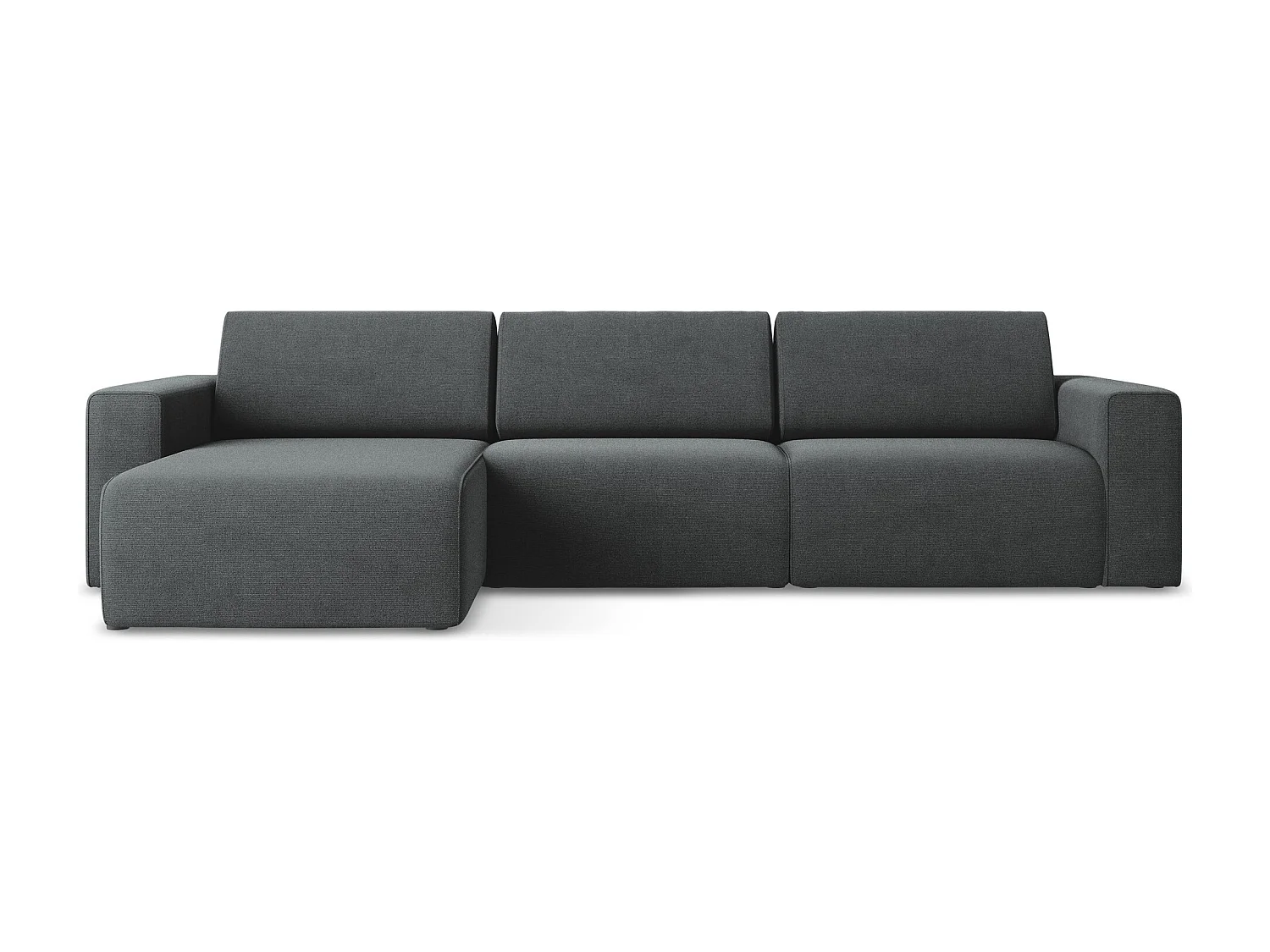 Canapé modulable d’angle M gauche en Strukturstoff - gris - KALEA