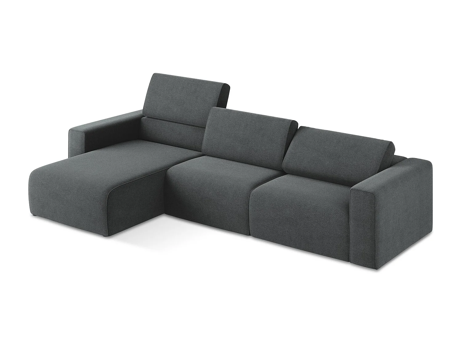 Canapé modulable d’angle M gauche en Strukturstoff - gris - KALEA