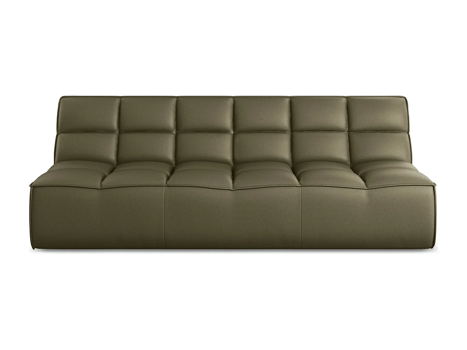 Canapé modulable 3 places en Cuir artificiel - olive - KALAI