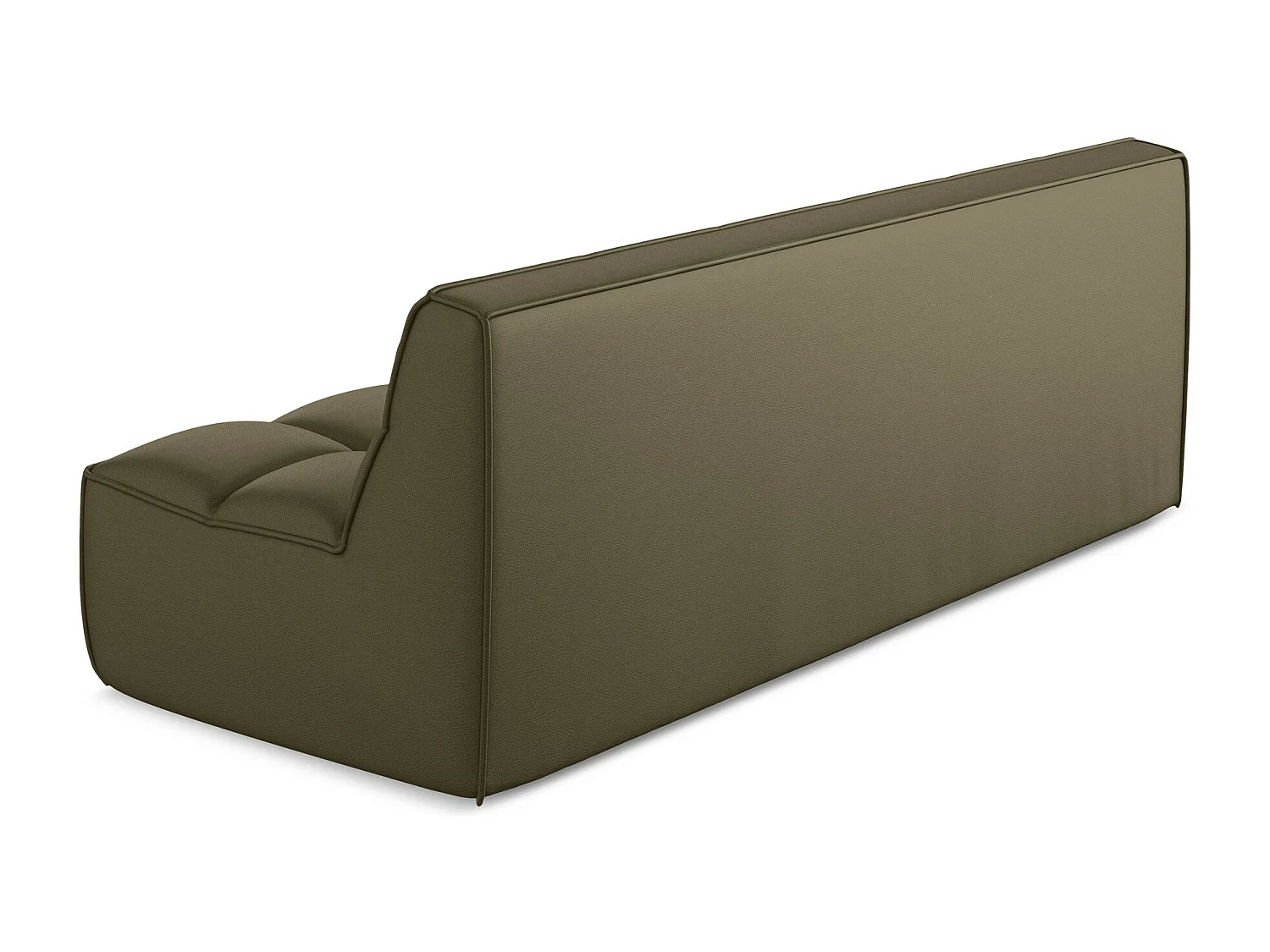 Canapé modulable 3 places en Cuir artificiel - olive - KALAI