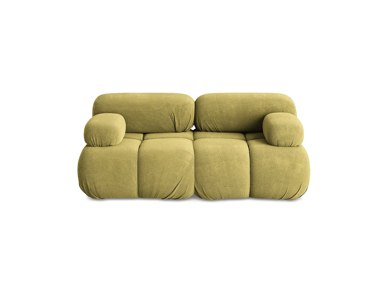 Canapé modulable 2 places en tissu chenille - vert citron - SANREMO