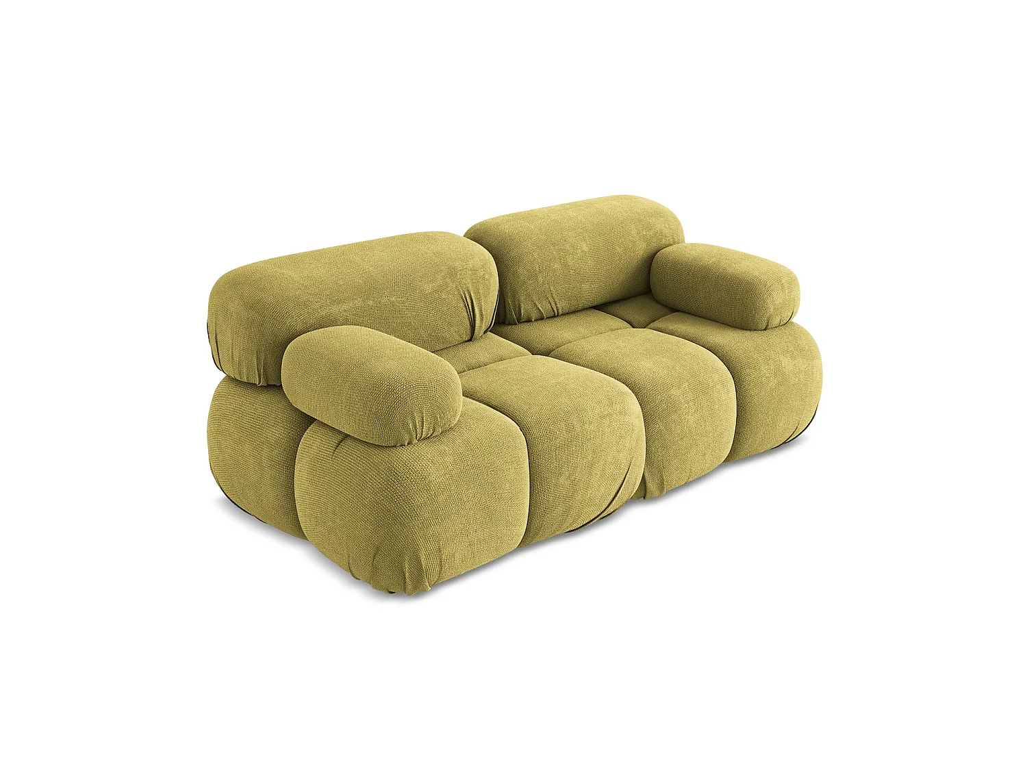 Canapé modulable 2 places en tissu chenille - vert citron - SANREMO