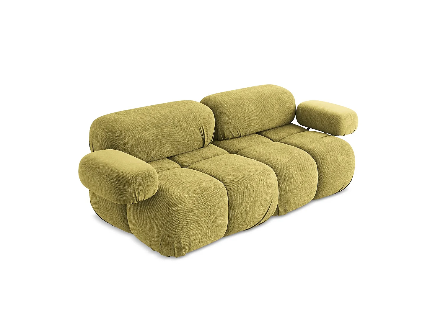 Canapé modulable 2 places en tissu chenille - vert citron - SANREMO