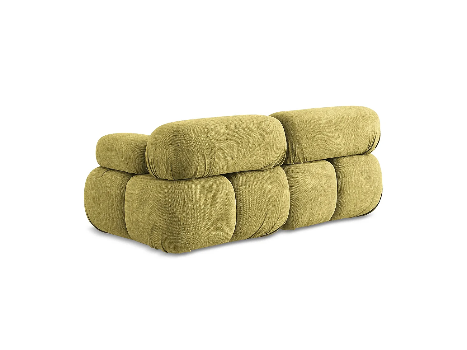 Canapé modulable 2 places en tissu chenille - vert citron - SANREMO