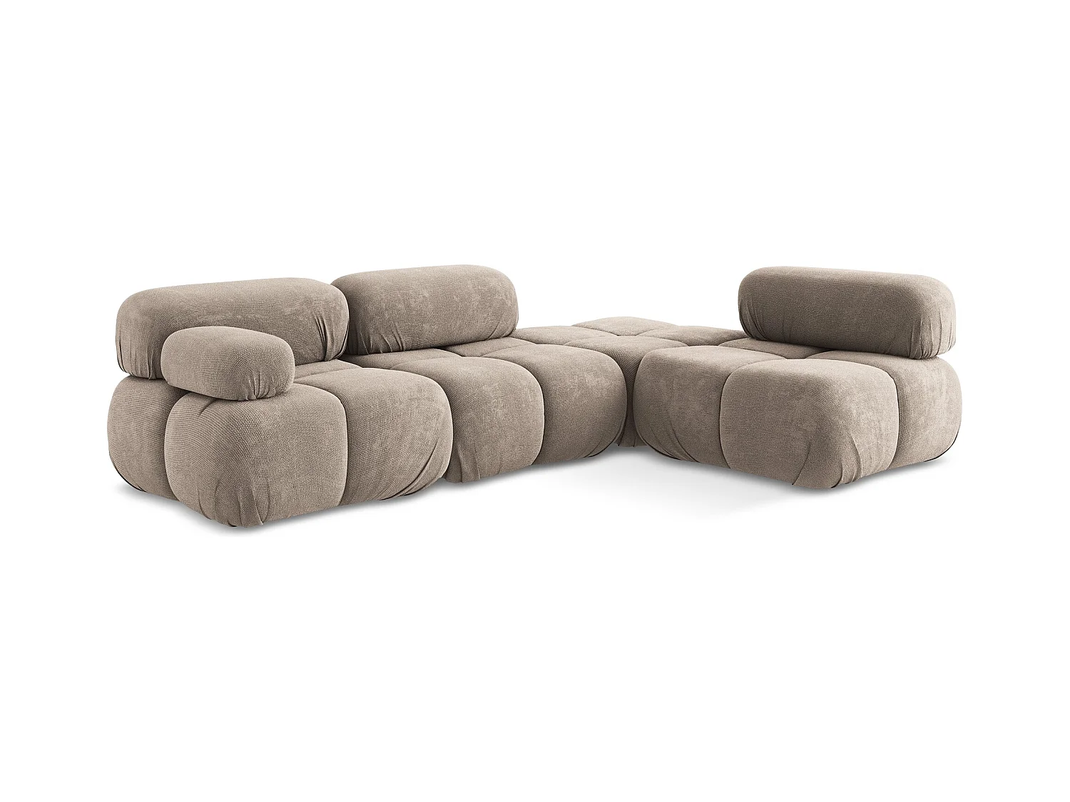 3-Sitzer Modulares Ecksofa - Ecke Rechts - Chenille - Dunkelbeige - LOKUA